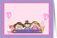 Slumber Party, Girls, Pink Invitation card
