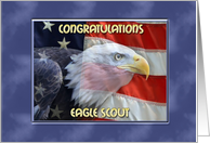 Bald Eagle, Flag, Eagle Scout Congratulations card