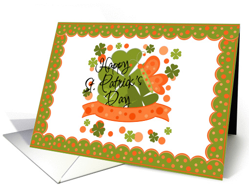 Happy St. Patrick's Day, Shamrocks, Polka Dots card (900653)