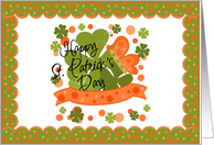 Happy St. Patrick’s Day, Shamrocks, Polka Dots card