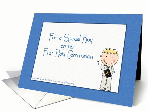Holy Communion, Boy, Blue card (905435)
