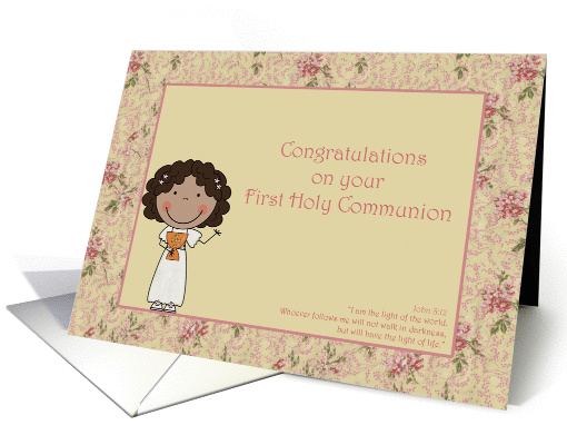 Congratulations, Holy Communion, Dark-skinned Girl card (905448)