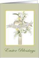 Easter Blessings, Lilies, Cross, Hearts card