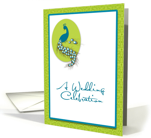 Peacock Teal Green Wedding Invitation card (908529)