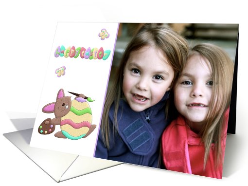 Happy Easter, Bunny, Easter Egg Photo card (910468)