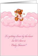 Pink Clouds, Monkey Baby Shower Invitation card