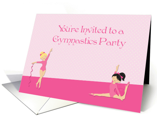 Cute Girls, Gymnastic Party Invitation card (928286)