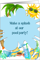 Signs of Summer, Pool Party Invitation card