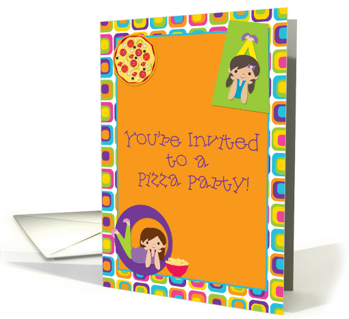 Girls Pizza Party Invitation card (928296)