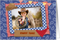 Western Themed Photo Birthday Invitation card