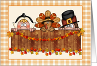 Thanksgiving Pilgrims, Turkey From Our Family to Yours. card