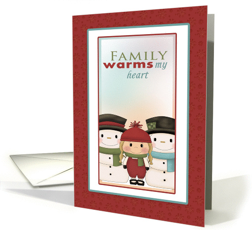 Snowmen, Family, Christmas card (942482)