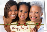 Gift Boxes, Swirls, Happy Holidays, Christmas Photo Card