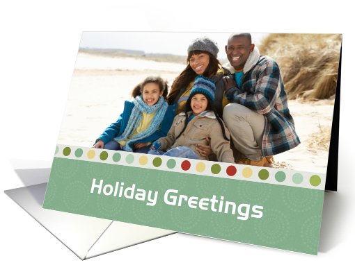 Green Dots, Circles Holiday Photo card (946537)
