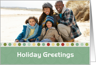 Green Dots, Circles Holiday Photo Card