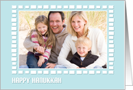 Blue, White Block Frame Hanukkah Photo Card