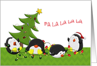 Holiday Penguin Fun, Christmas Greeting card
