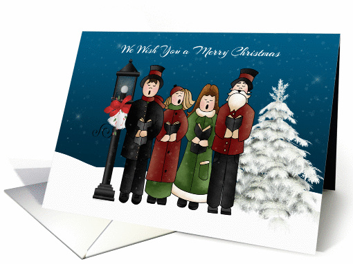 Carolers Winter Scene, Merry Christmas card (959783)