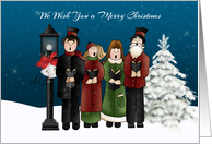 Carolers Winter Scene, Merry Christmas card