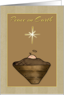 Baby in Manger, Peace on Earth card