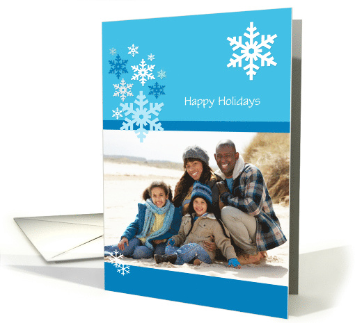 Snowflakes Blue, Holiday Photo card (965151)