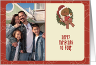 Bear, Wreath Holiday Photo Card