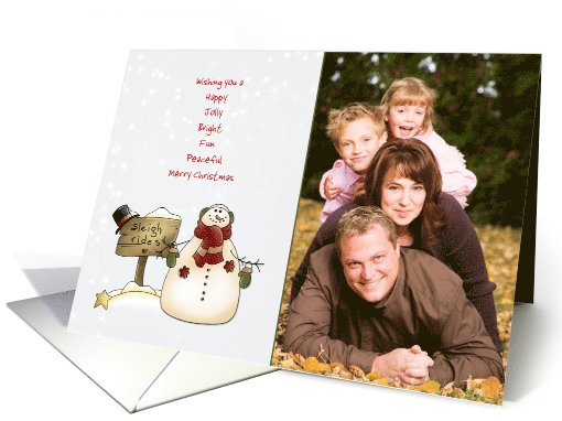 Jolly Snowman Holiday Photo card (972653)