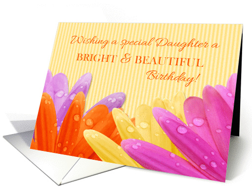 Daisy Petals, Water Drops, Daughter Birthday card (972655)