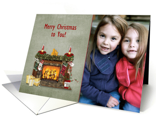 Holiday Fireplace Photo card (974779)