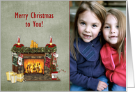 Holiday Fireplace Photo Card