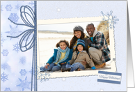 Blue Snowflakes, Scrap Style, Holiday Photo Card