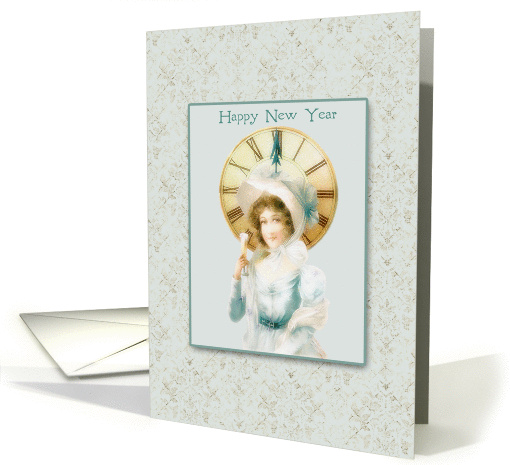 Vintage Woman, New Year Greeting card (991711)