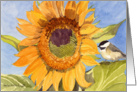 Sunflower and Chickadee card