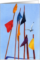 Boat Flags and Seagull card