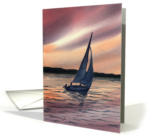 Sunset Sailboat card (179574)