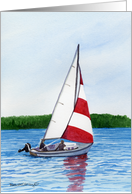 Red and White Sailboat card