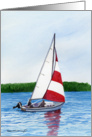 Red and White Sailboat card