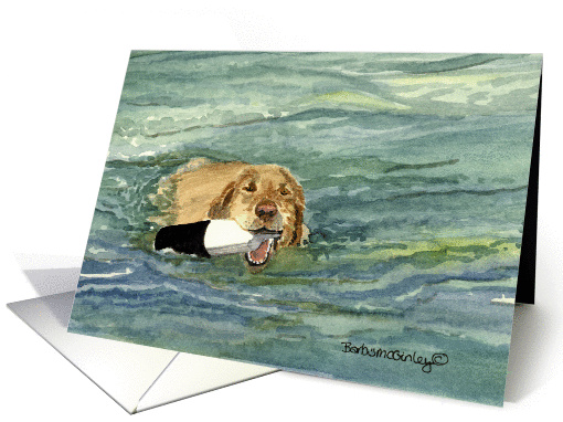 Golden Retriever Fetching card (179662)