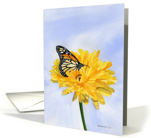 Monarch Butterfly Yellow Flower card (179904)
