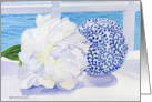 White Peony Blue-White Ceramic Ball card