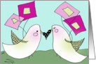 Blushing Lovebirds card