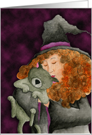 Witch and Black Cat Card