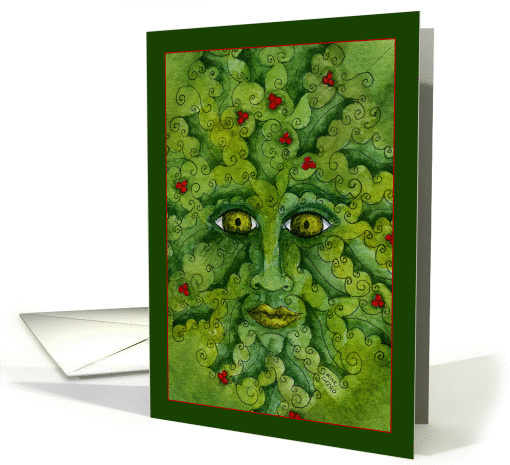 Greenman Holly Christmas card (294656)