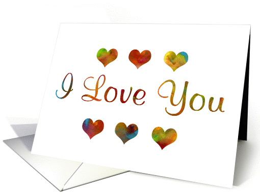 I Love You Watercolor card (358997)