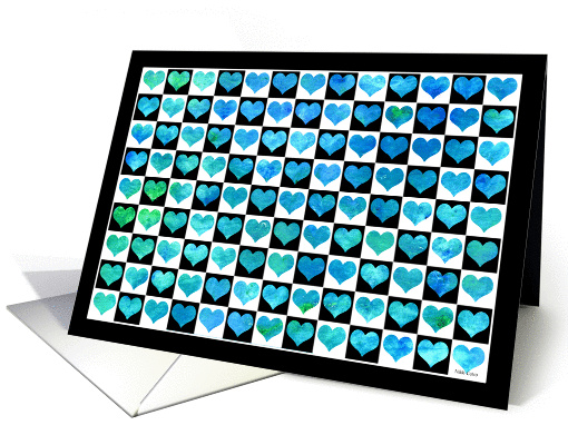 Ocean Hearts Black & White card (369897)
