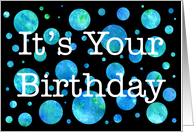 Blue Polka Dot Birthday Card