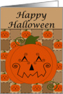 Patchwork Pumpkin Halloween Card