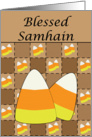 Patchwork Candy Corn Samhain Card