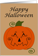 Patchwork Pumpkin Halloween Card