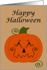 Patchwork Pumpkin Halloween Card